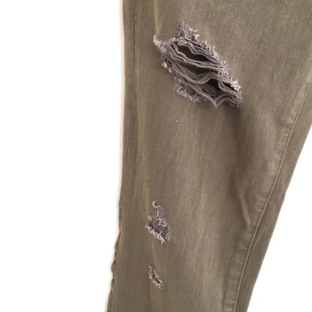 Gap Girlfriend frayed army green jeans/denim sz 26 - Picture 6 of 7